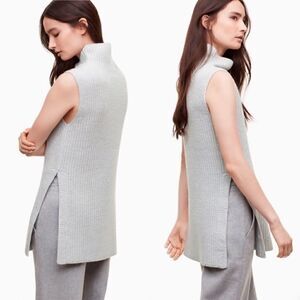𝅺ARITZIA Wilfred Durandal Italian Wool Sleeveless Turtleneck Sweater Grey ~ XXS
